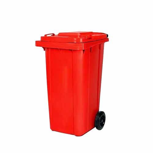 240 Liters Outdoor Plastic Waste Bin with Lid & Wheels Mobile Garbage Container for Kitchen Street & Public Places